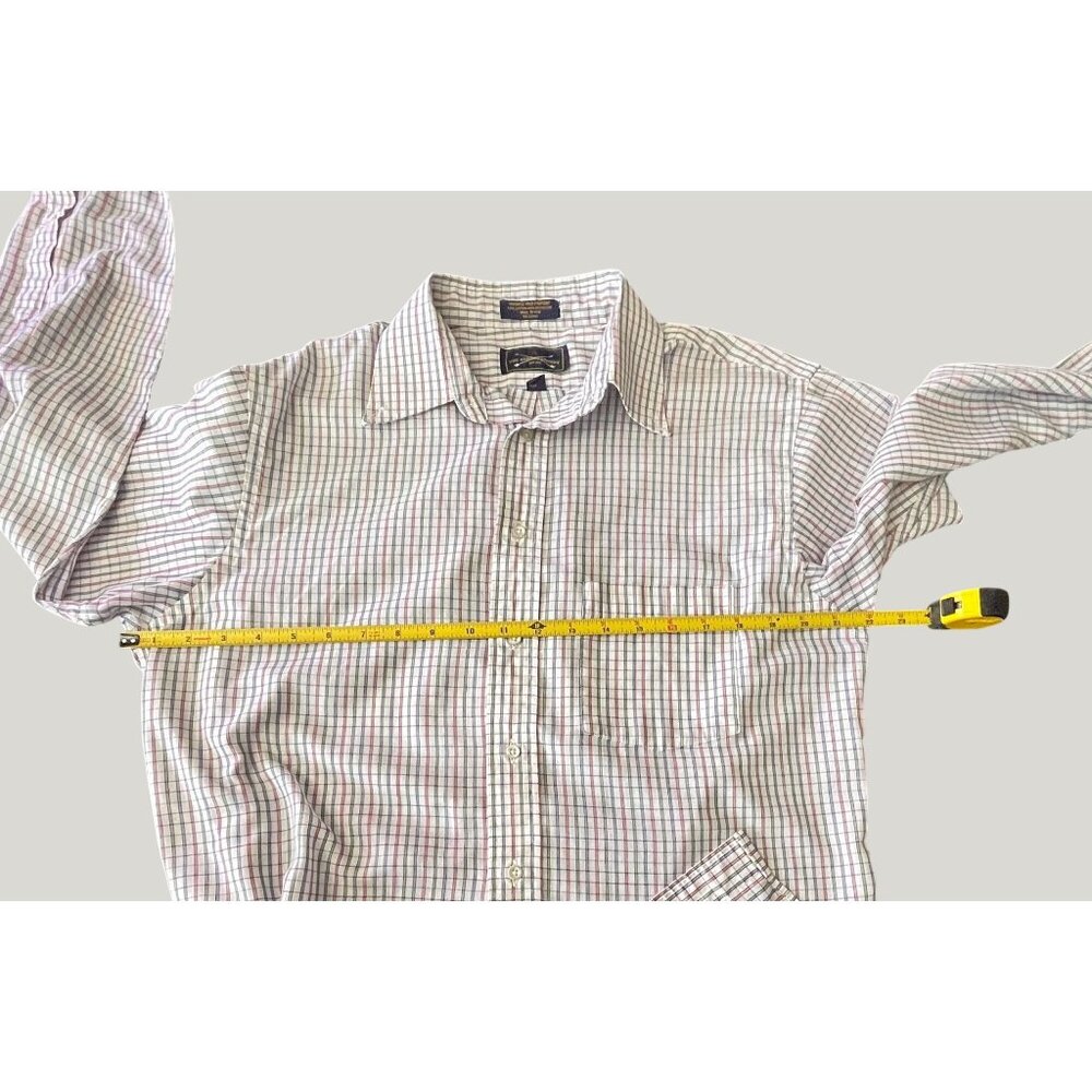 Arrow Mens Button Up Plaid Shirt Size 16 34/35 Cotton / Polyester Wrinkle-Free - Picture 4 of 8